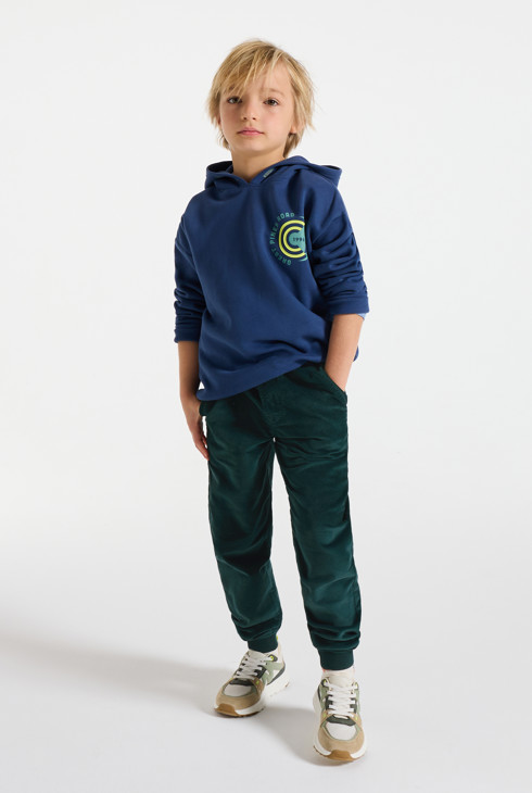 Boy's green corduroy trousers 1