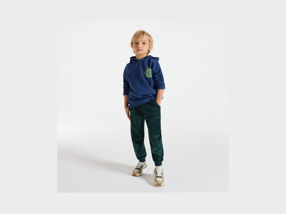 Pantaloni in velluto verde per Bambino 1