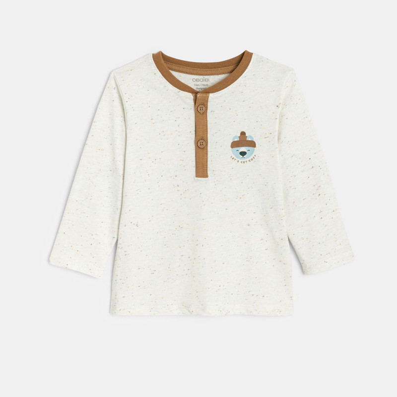 T-Shirt beige Tiermotiv Kleinkind Junge