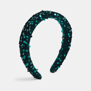 Serre-tête doudou en fausse fourrure vert Fille