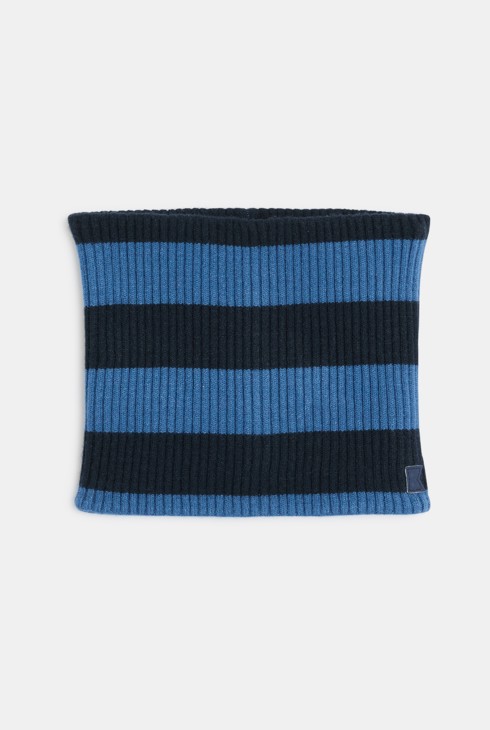 Braga para cuello de canalé a rayas azul niño 1