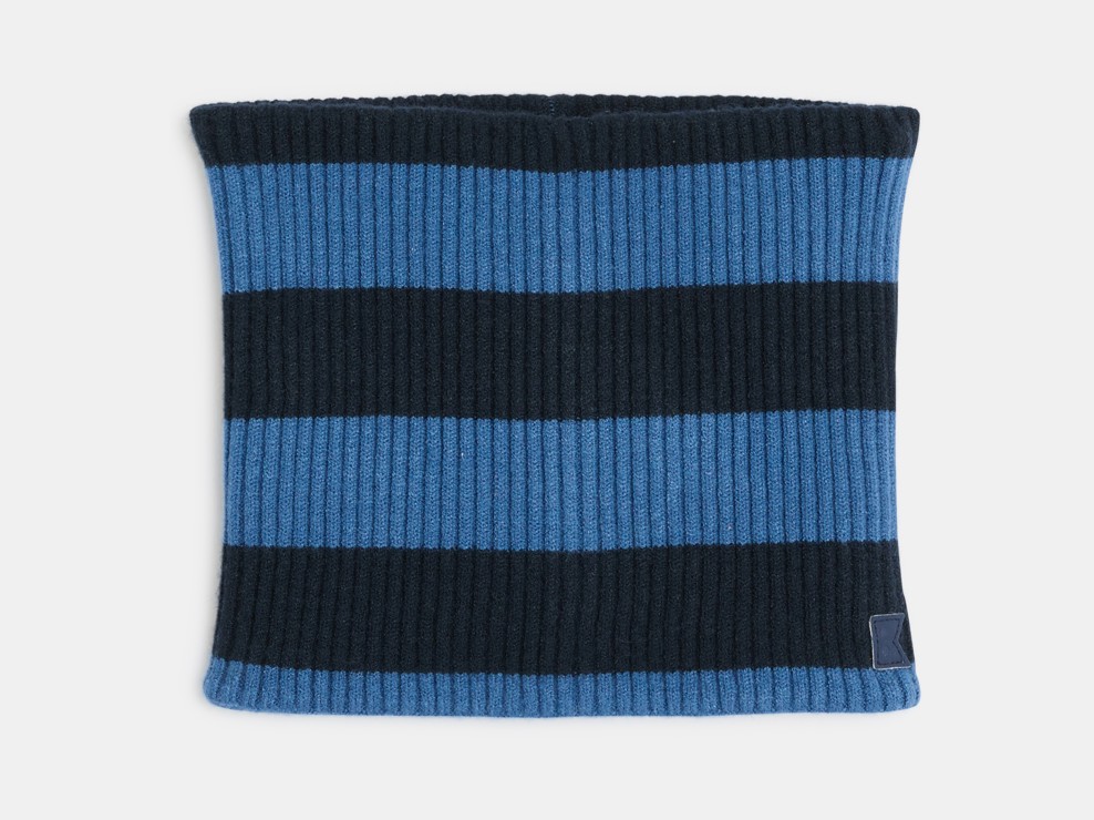 Gestreifter gerippter Snood in Blau für Jungen 1