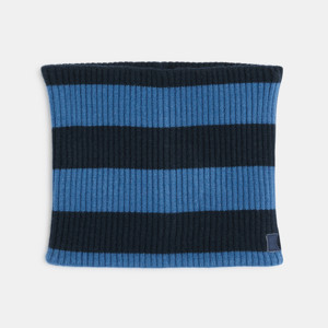 Snood côtelé rayé bleu Garçon