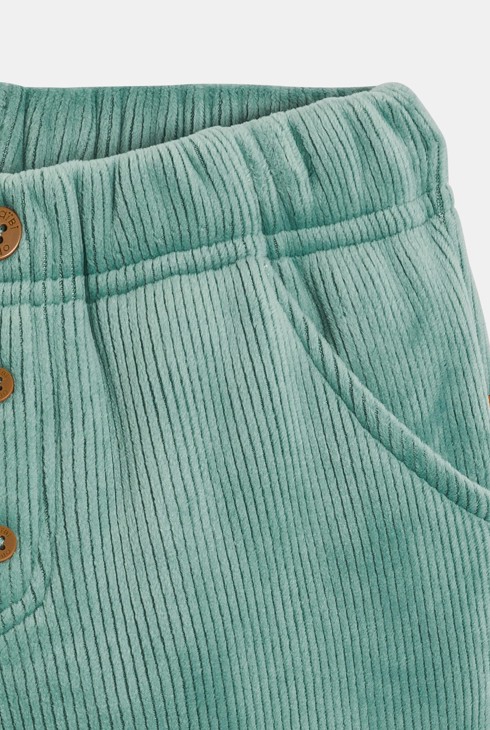 Pantalon en velours côtelé vert bébé garçon 2