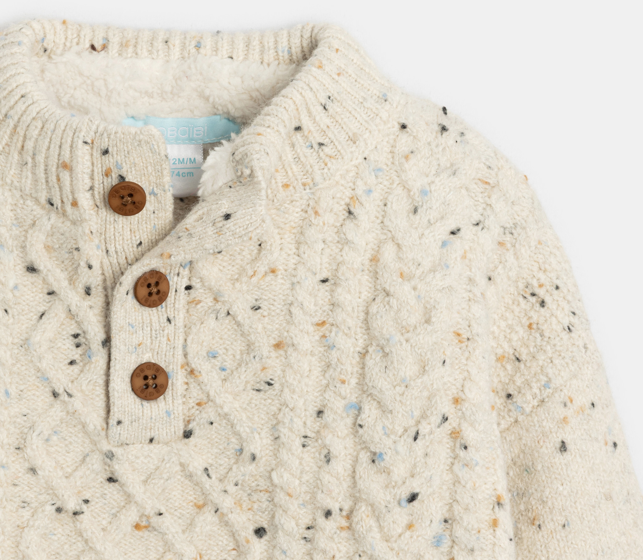 Pull chaud maille torsade blanc bébé garçon