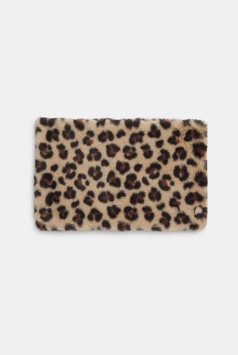 Braga de cuello de pelo de imitación leopardo niña 1