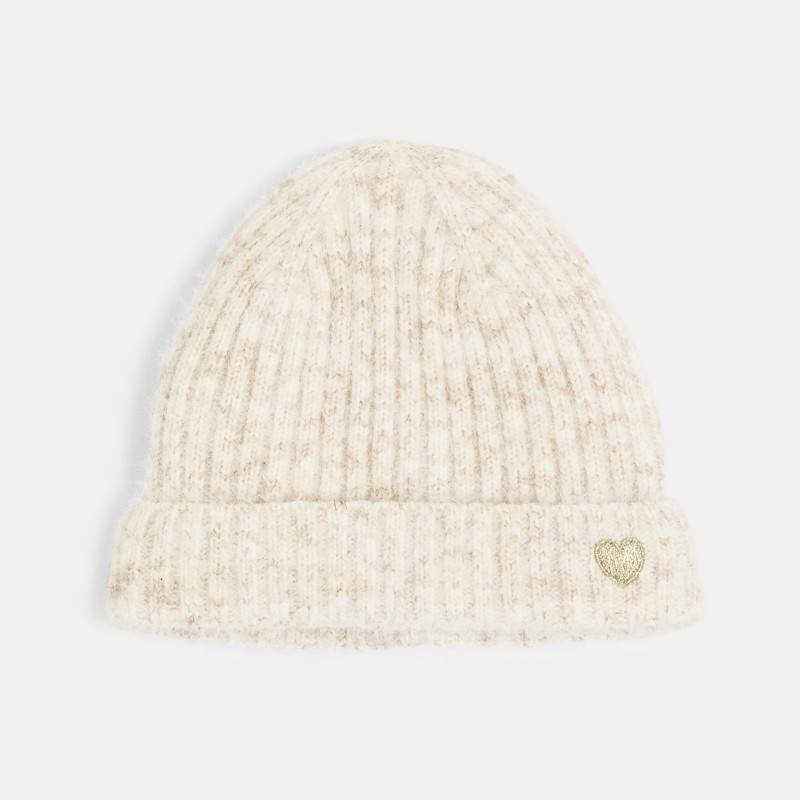 Strickmütze beige meliert Mädchen