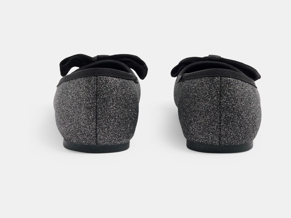 Schwarze Glitzer-Ballerinas für Mädchen 2