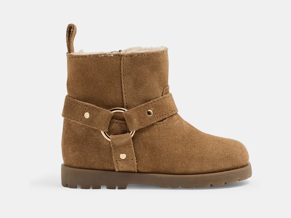 Gefütterte Bikerstiefel in Braun für kleine Mädchen 1