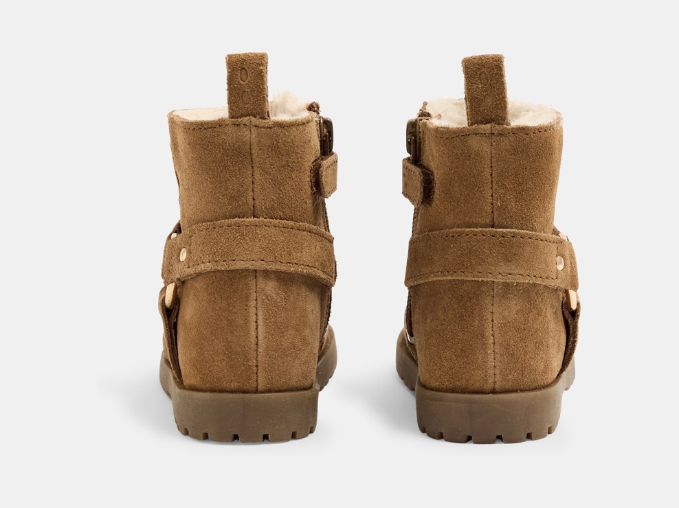 Boots biker doublées marron bébé fille 2