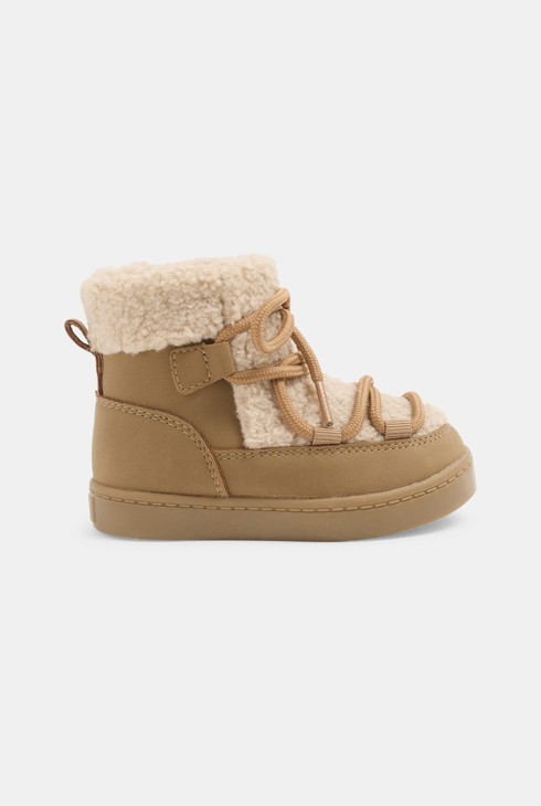 Boots de neige fourrées beige bébé mixte 1