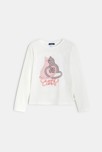 T-shirt blanc motif chat Fille