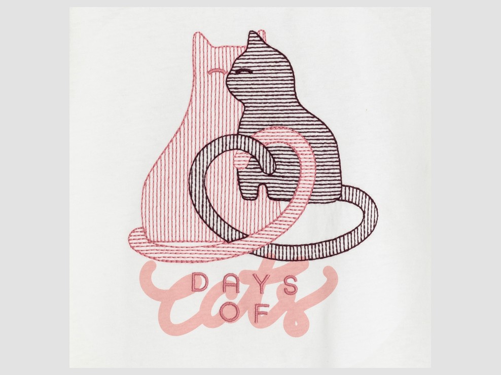 Samarreta blanca estampat gat nena 2