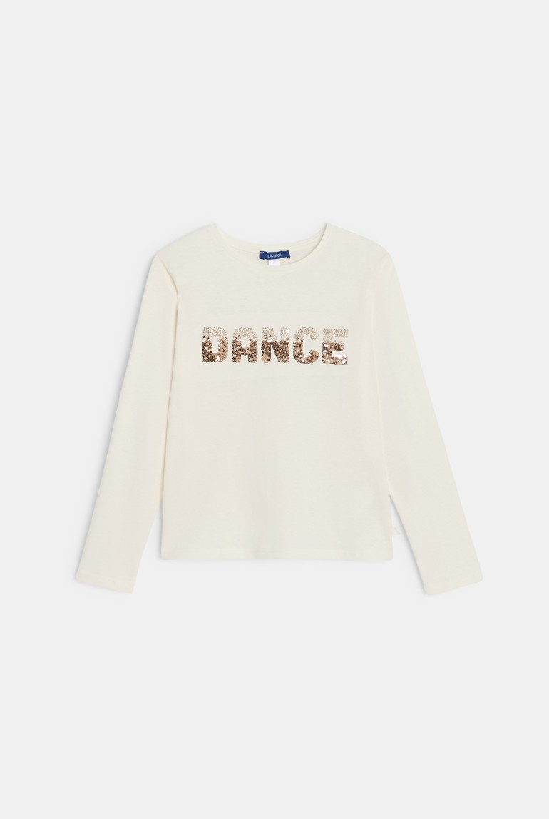 Haut Manches Longues Blanc Okaïdi Pour Fille - Occasion Très Bon état