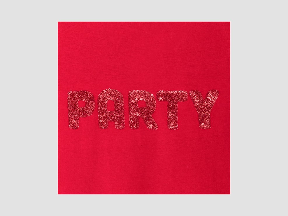 Rotes Langarm-T-Shirt mit Schriftzug für Mädchen 2