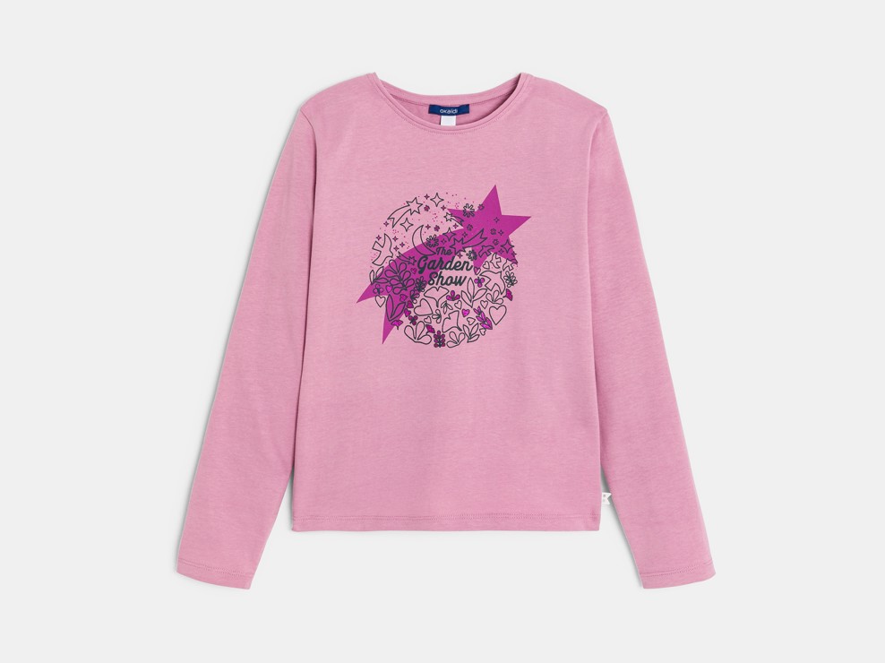 T-Shirt rosa lange Ärmel Mädchen 1