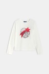 T-shirt blanc manches longues Fille