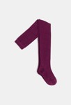 Collants en tricot côtelé et lurex violet fille