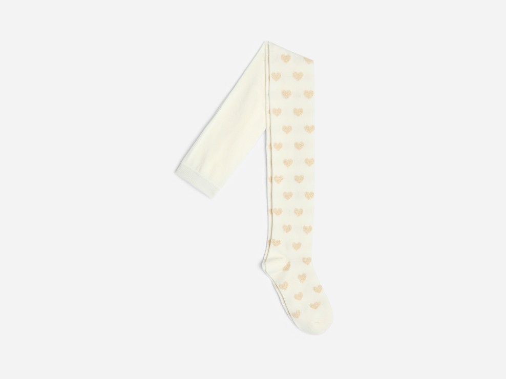 Strumpfhose warm Sterne weiß Mädchen 1