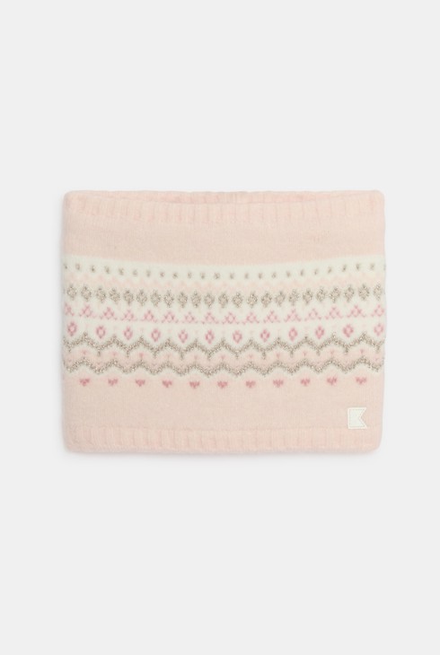 Snood rosa in maglia per Bambina 1