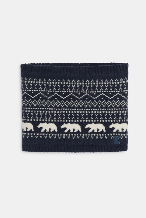 Snood bleu marine motif ours Garçon 1
