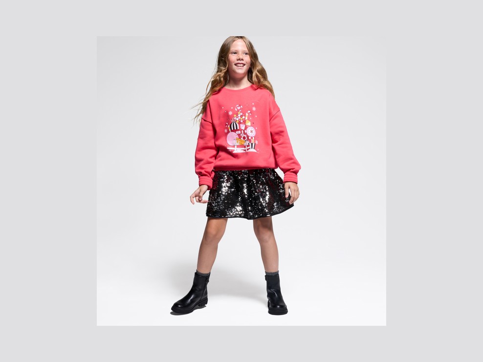 Sweatshirt mit rosa Motiv Mädchen Okaïdi X Maison Tangible 1