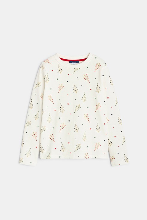 Girl's white festive pyjama set 2