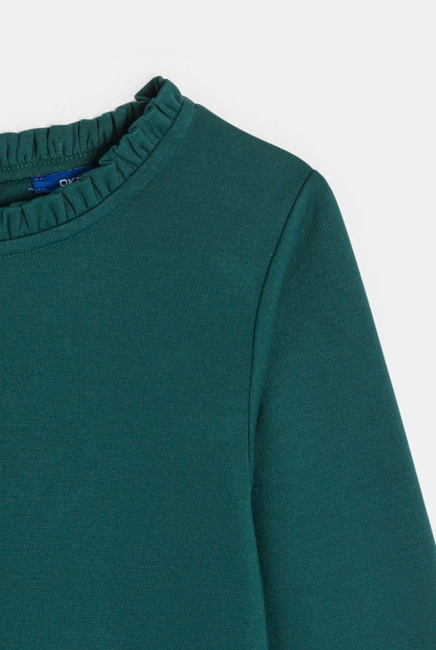 Robe manches longues verte Fille