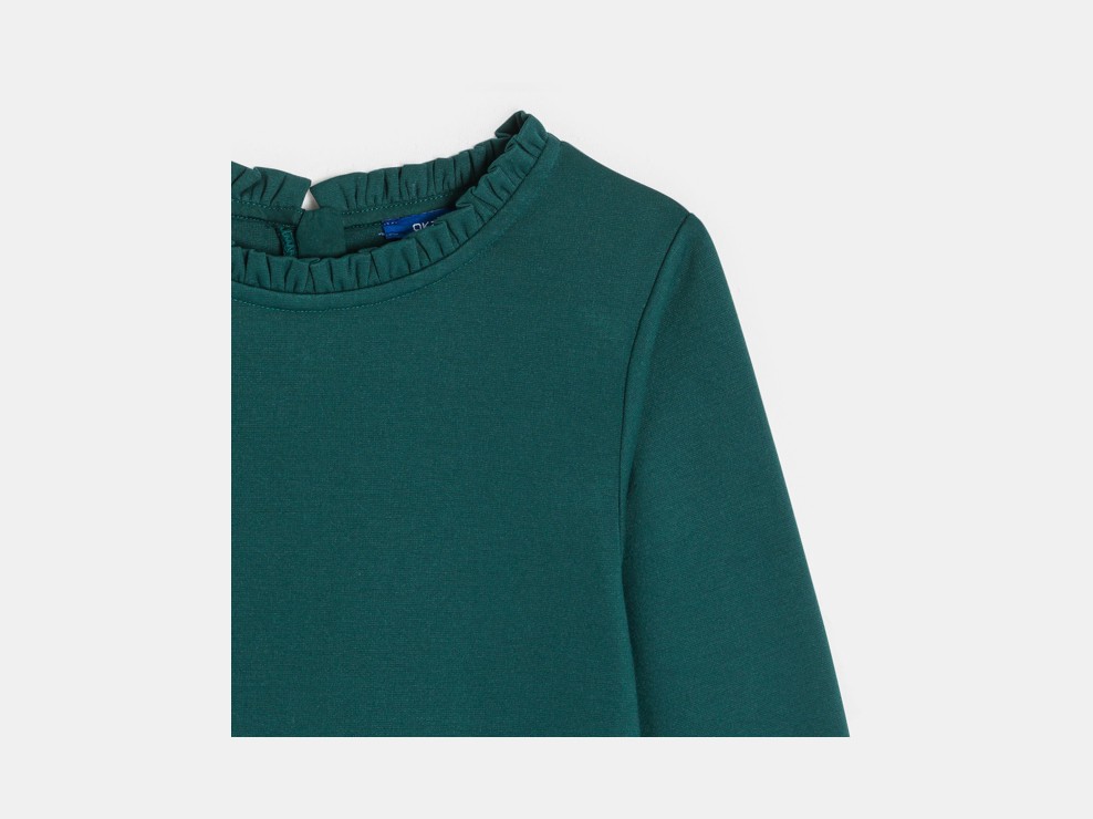 Robe manches longues verte Fille 2