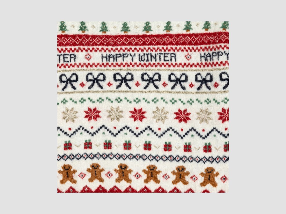 Girl's white jacquard jumper 2