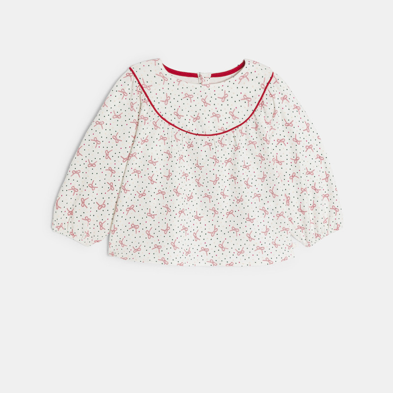 Bluse weiß Schleifenmuster Kleinkind Mädchen