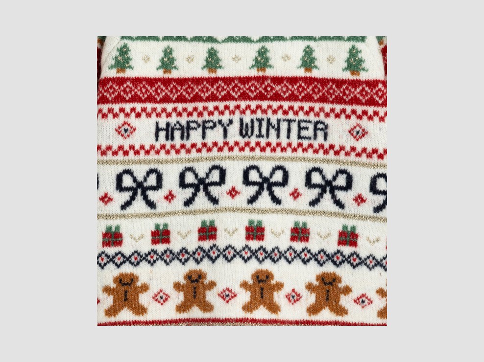 Gebreide meisjestrui met feestelijk motief 2