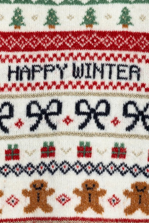 Pleteni pulover s prazničnim motivom za djevojčice 2