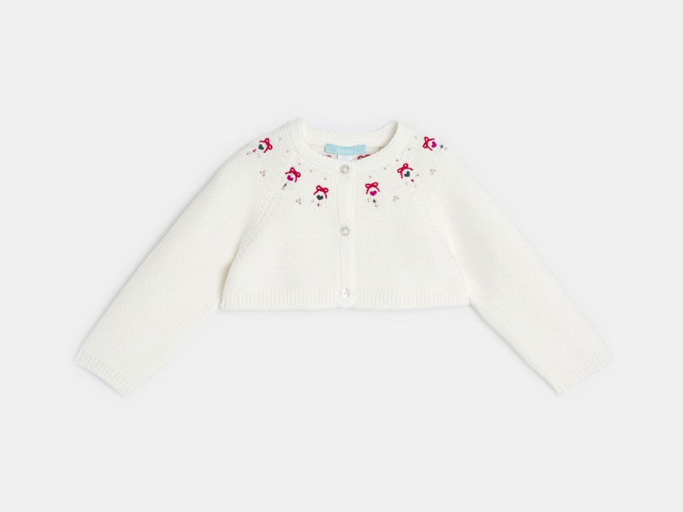 Gilet boléro blanc bébé fille 1