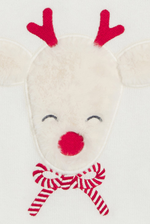 Bijeli pleteni pulover s motivom soba za djevojčice 2