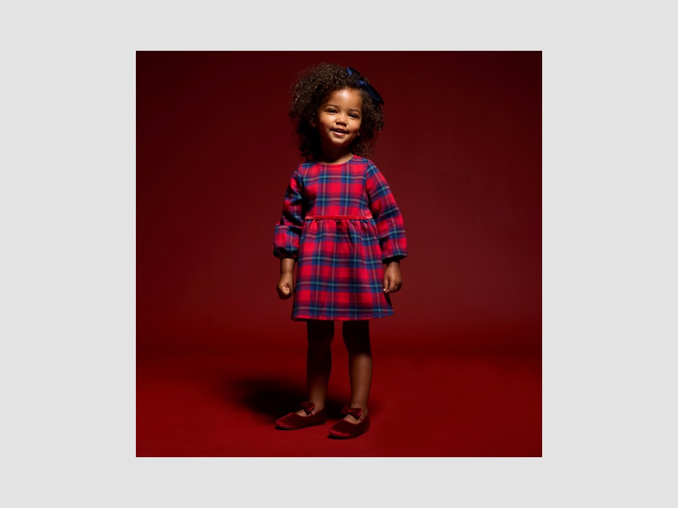 Abito rosso a quadri per Bambina 1