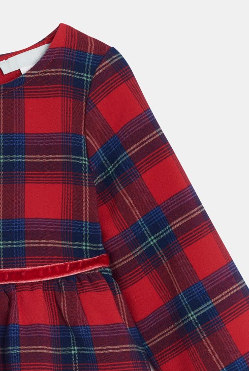 Robe à carreaux rouge bébé fille