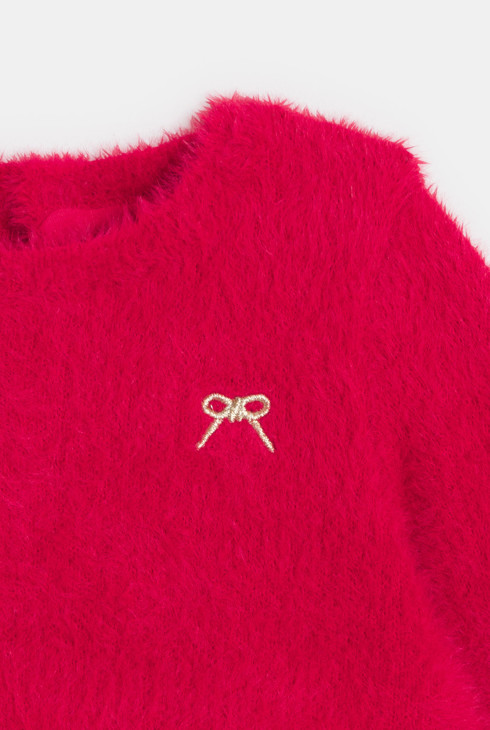 Robe rouge manches longues bébé fille