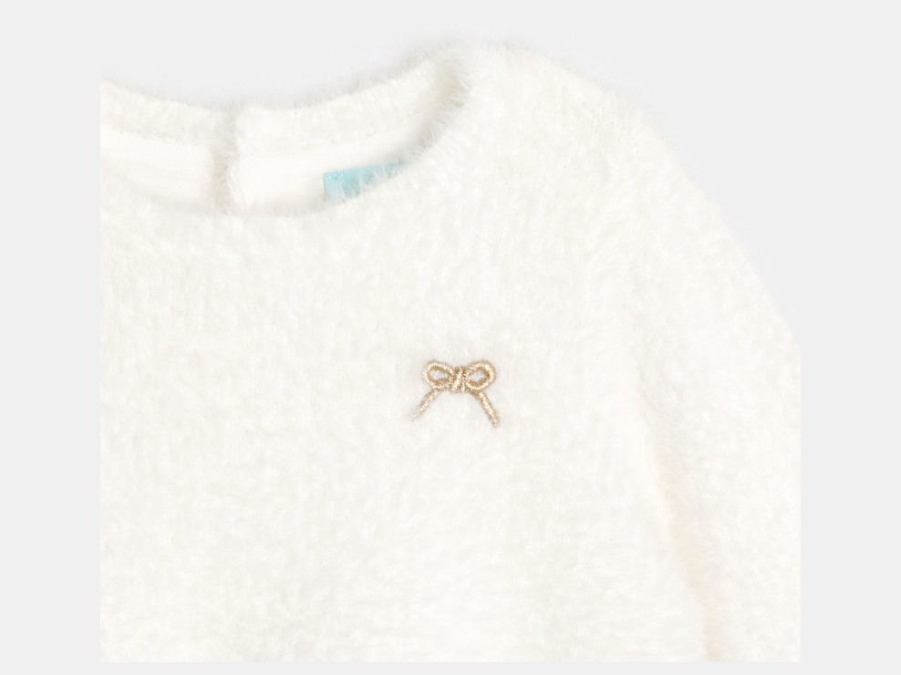 Vestido blanco de manga larga bebé niña 2