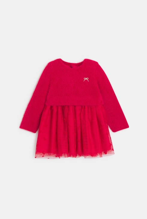 Crvena haljina dugih rukava za djevojčice 2
