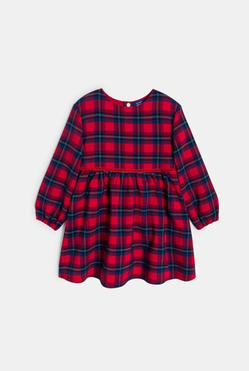 Girl's red checked dress 2