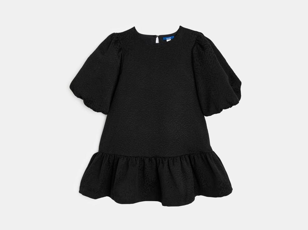 Robe noire à manches bouffantes Fille 2