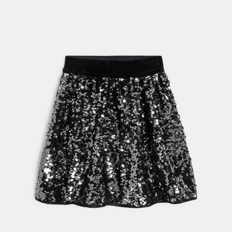 Rock mit Pailletten silberfarben Mädchen