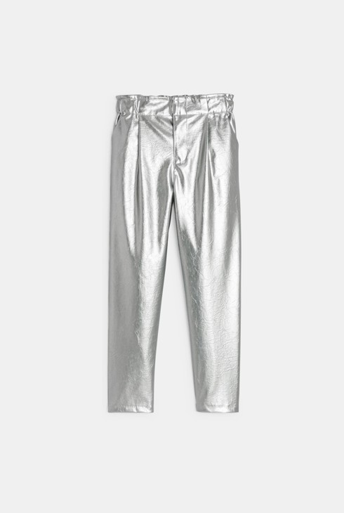 Girl's silver high rise trousers 2