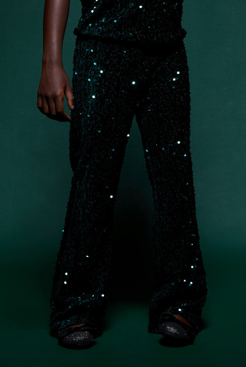 Grüne Hose mit Pailletten für Mädchen 2