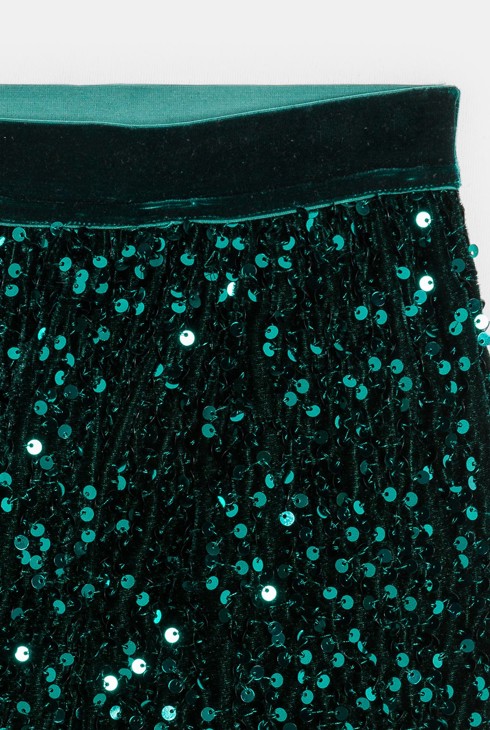 Pantalon vert à sequins Fille
