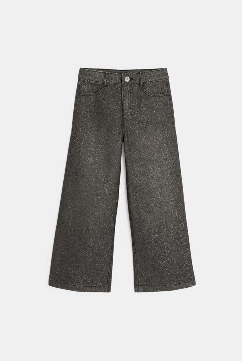 Jeans grau mit Glitzer Mädchen 1