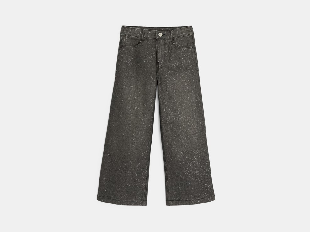 Jeans grau mit Glitzer Mädchen 1