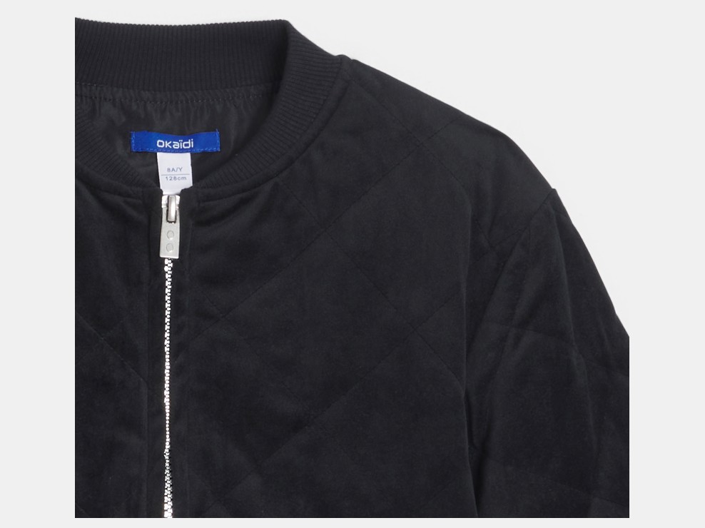 Blouson en velours noir Fille 2