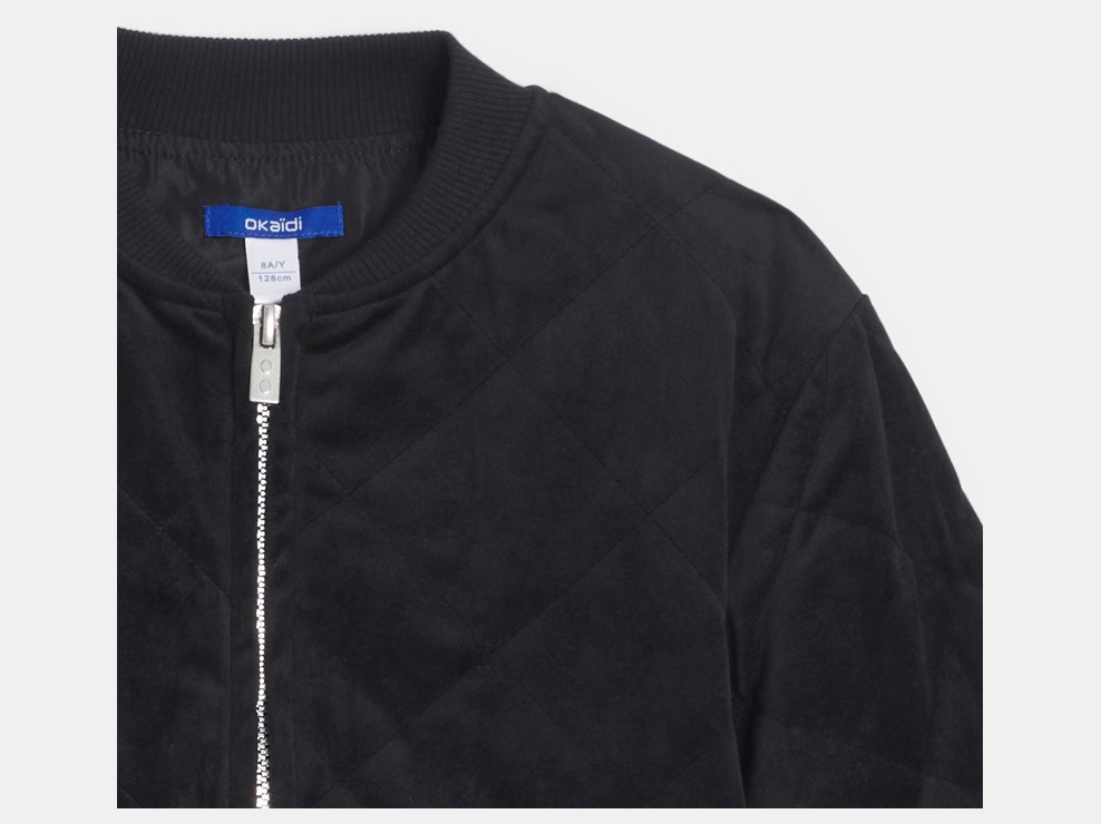 Czarna welurowa kurtka dla dziewczynki 2